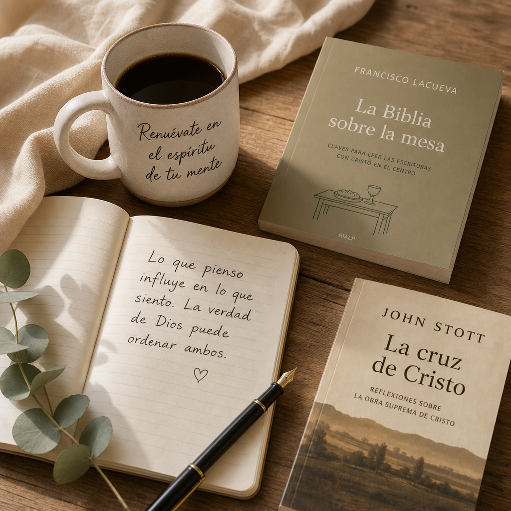 Biblia abierta en una escena serena de lectura