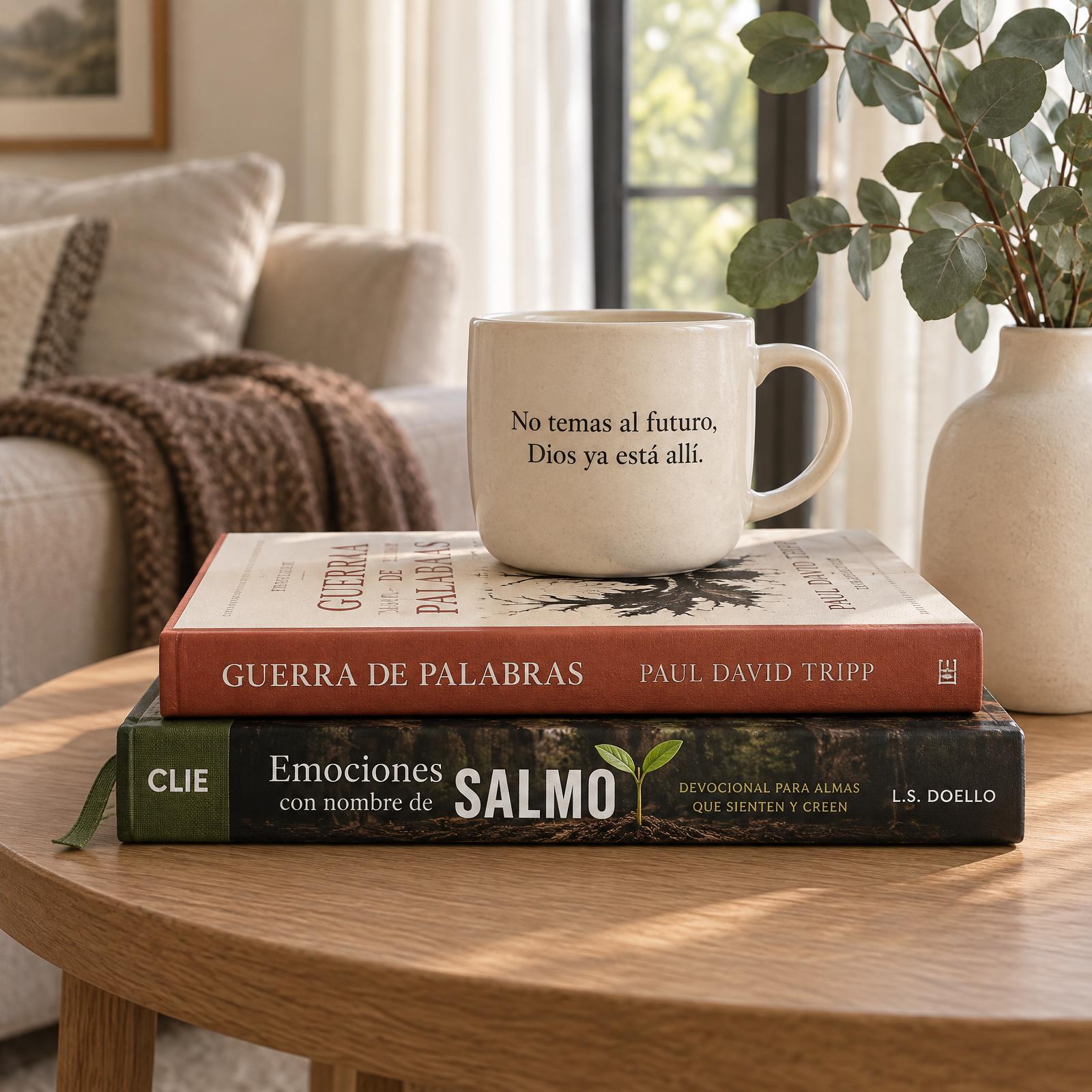 Espacio cálido de lectura con libros y luz natural